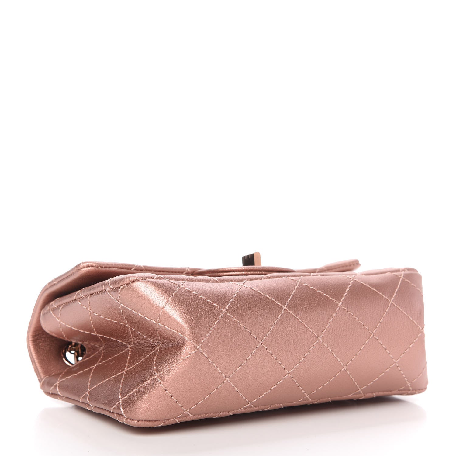 Chanel Metallic Grained Calfskin Quilted 2.55 Reissue Mini Flap Copper Pink 4 of 10
