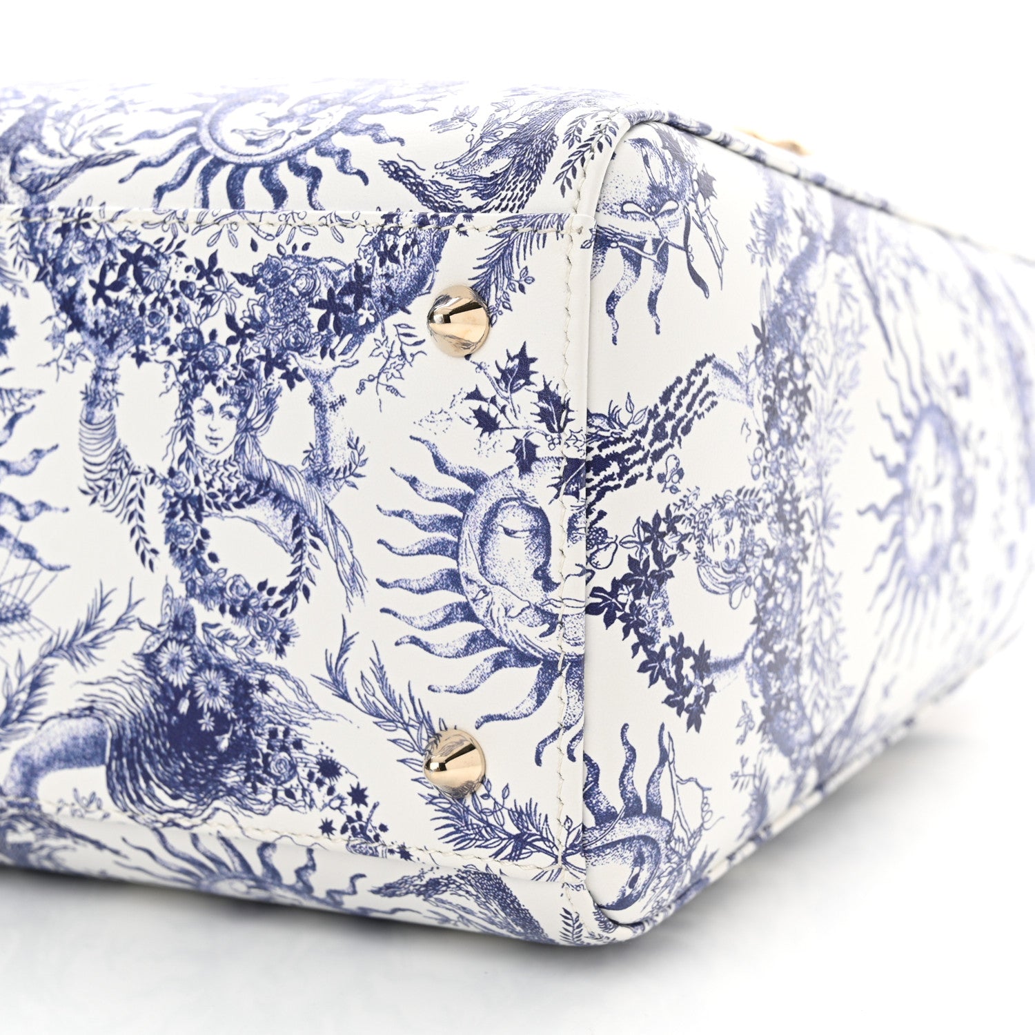 Christian Dior Calfskin Le Soleil Print Medium Lady Dior Blue Multicolor 10 of 12