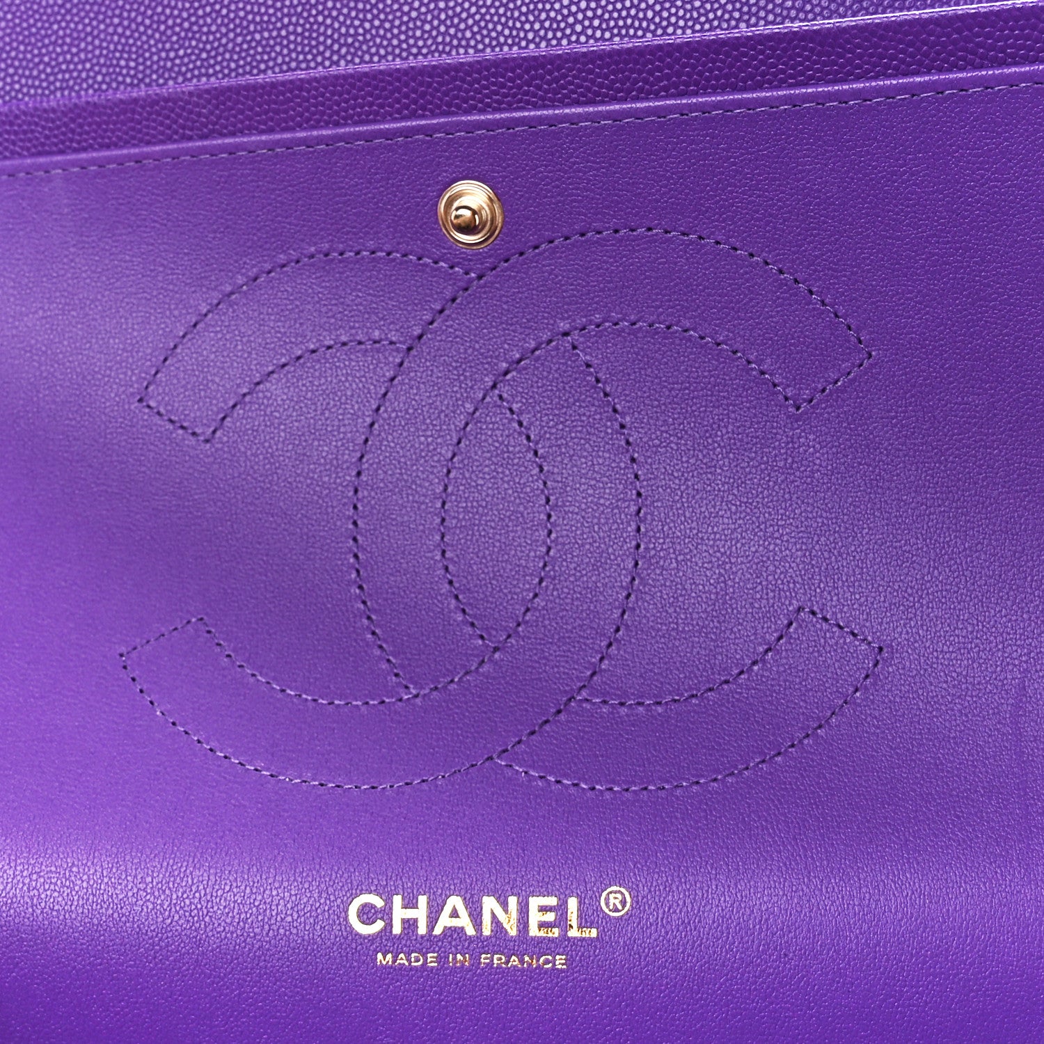 Chanel Caviar Quilted Jumbo Double Flap Purple 6 of 12