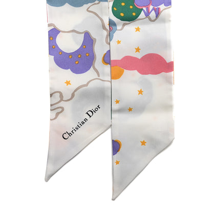 Christian Dior Silk Ciel De Reve Mitzah Scarf White Multicolor 2 of 4