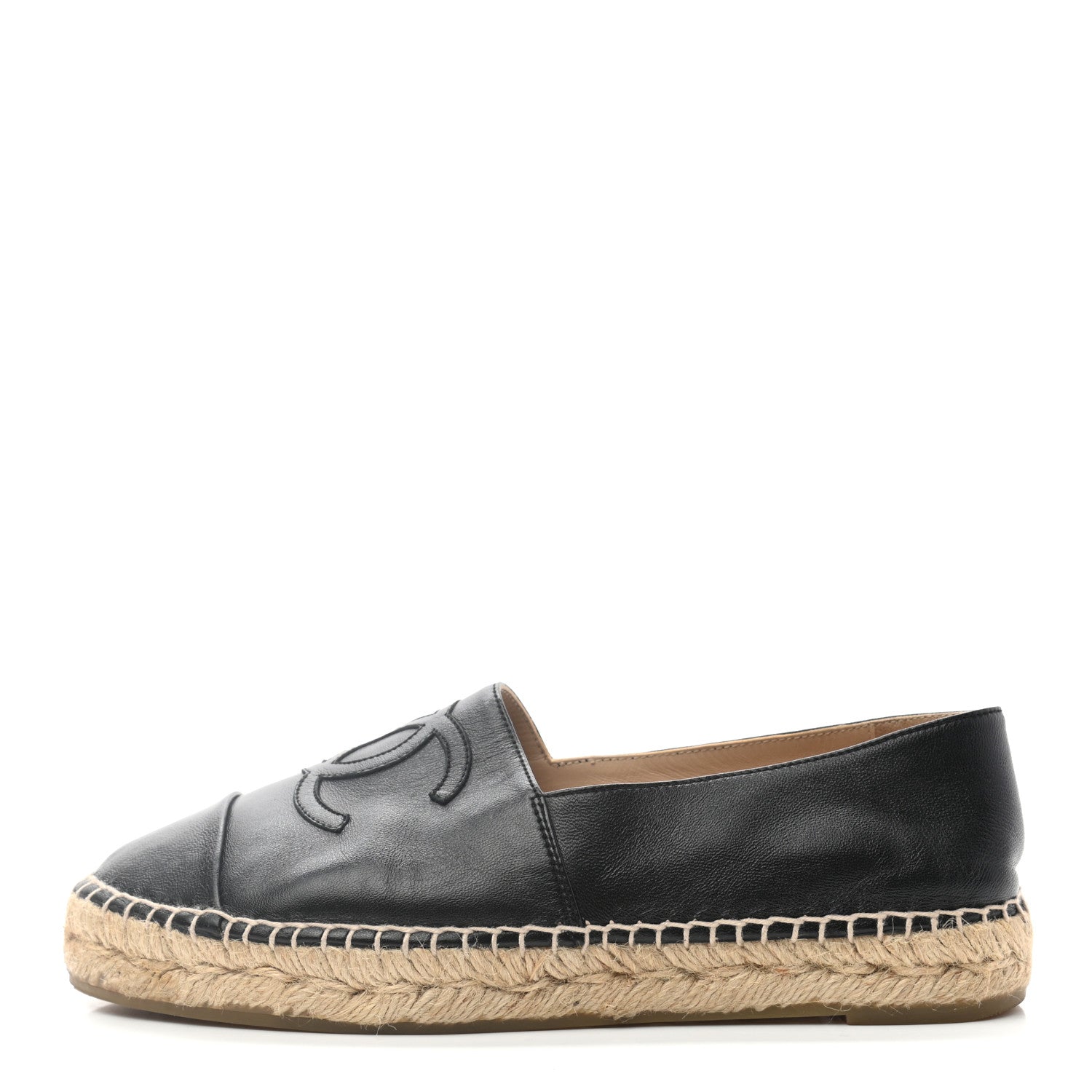 Chanel Lambskin CC Espadrilles 37 Black 1 of 14