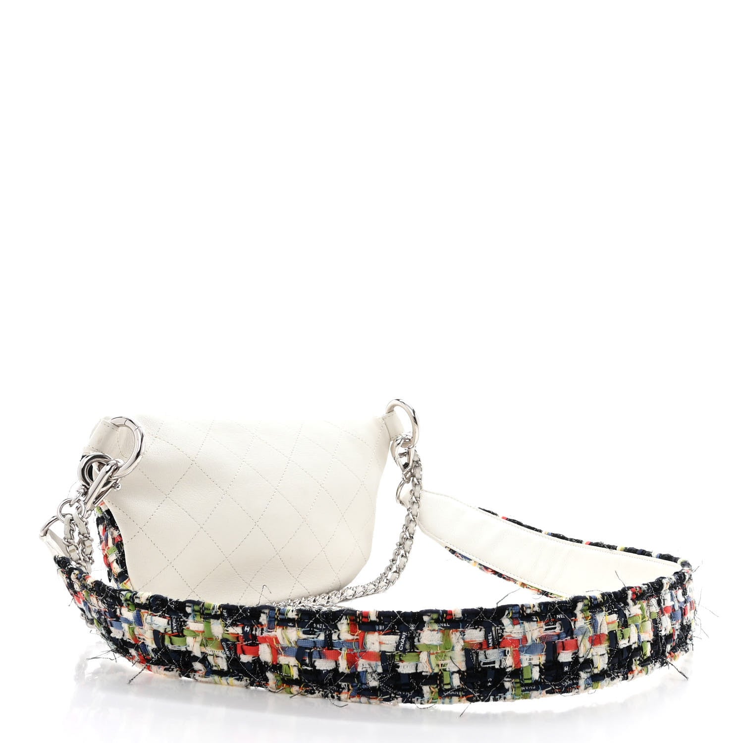Chanel Lambskin Tweed Waist Bag Ecru Red Blue 3 of 10