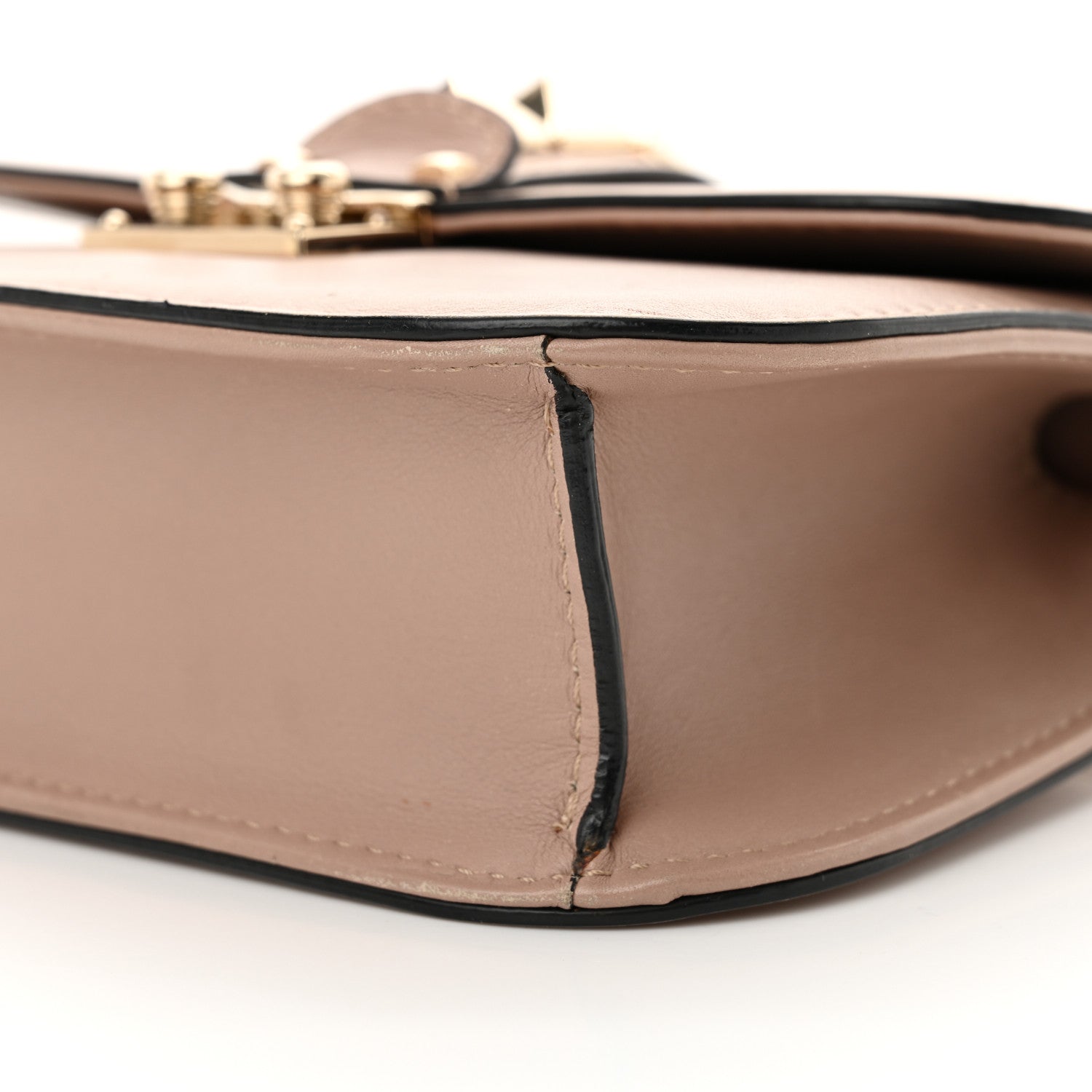 Valentino Garavani Vitello Small Glam Lock Rockstud Flap Poudre 9 of 13