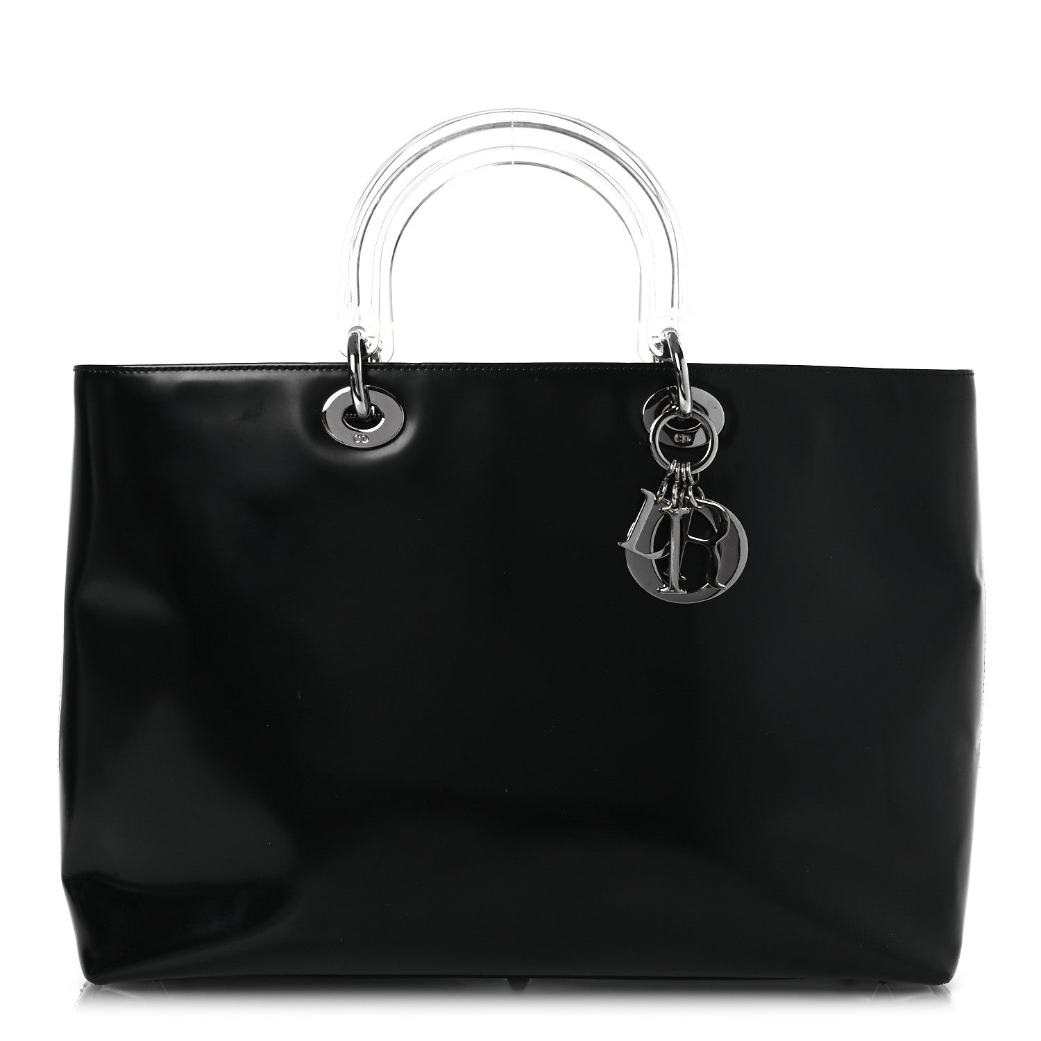 Christian Dior Glazed Calfskin Large Lady Dior Tote Black 1 of 18