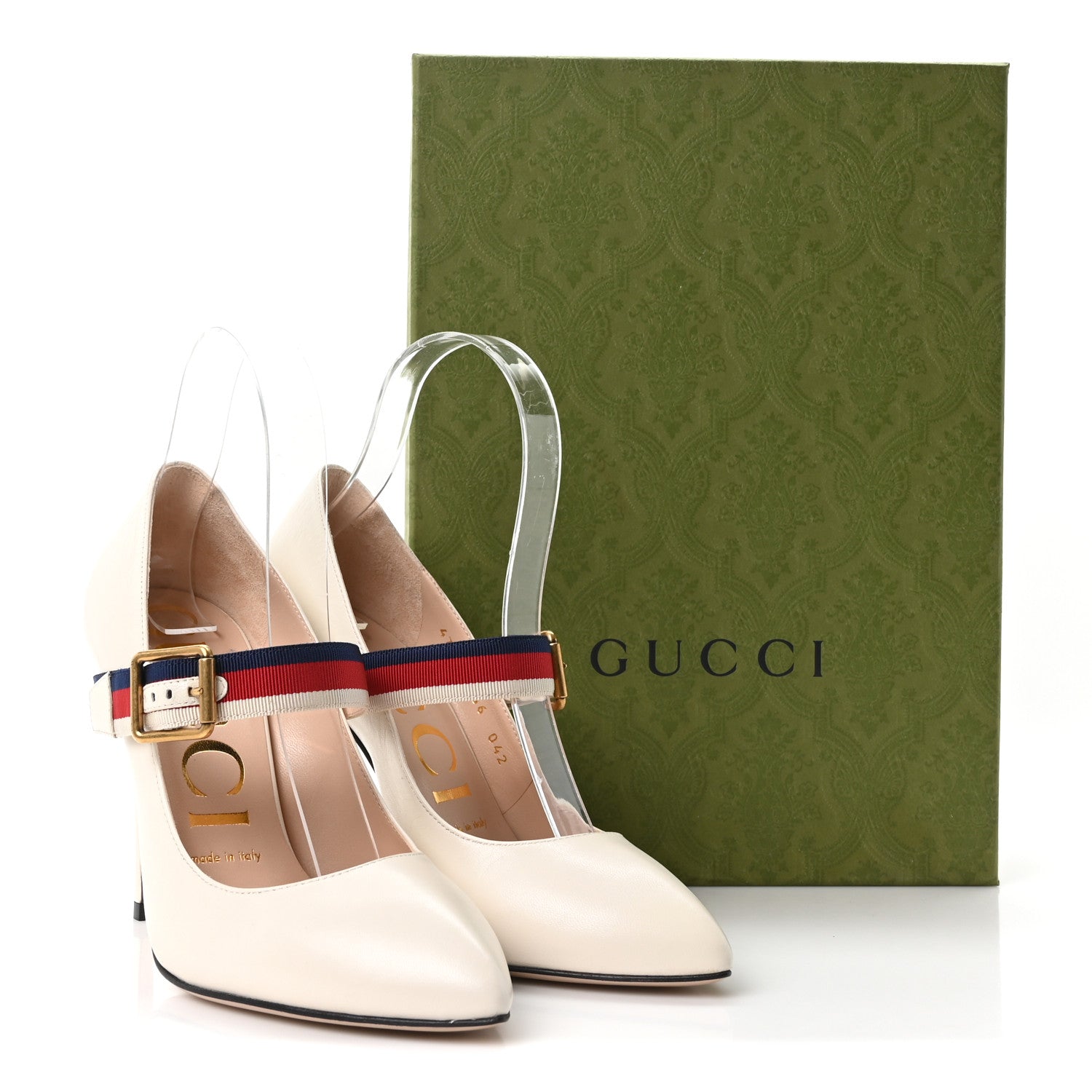 Gucci Malaga Kid Sylvie High Heel Pumps 36 White 10 of 10