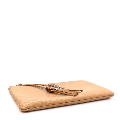 Gucci Calfskin Large Bamboo Clutch Brown 4 of 9