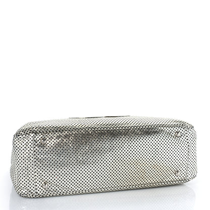 Chanel Metallic Glazed Calfskin Perforated Rodeo Drive Hobo Silver 4 of 9