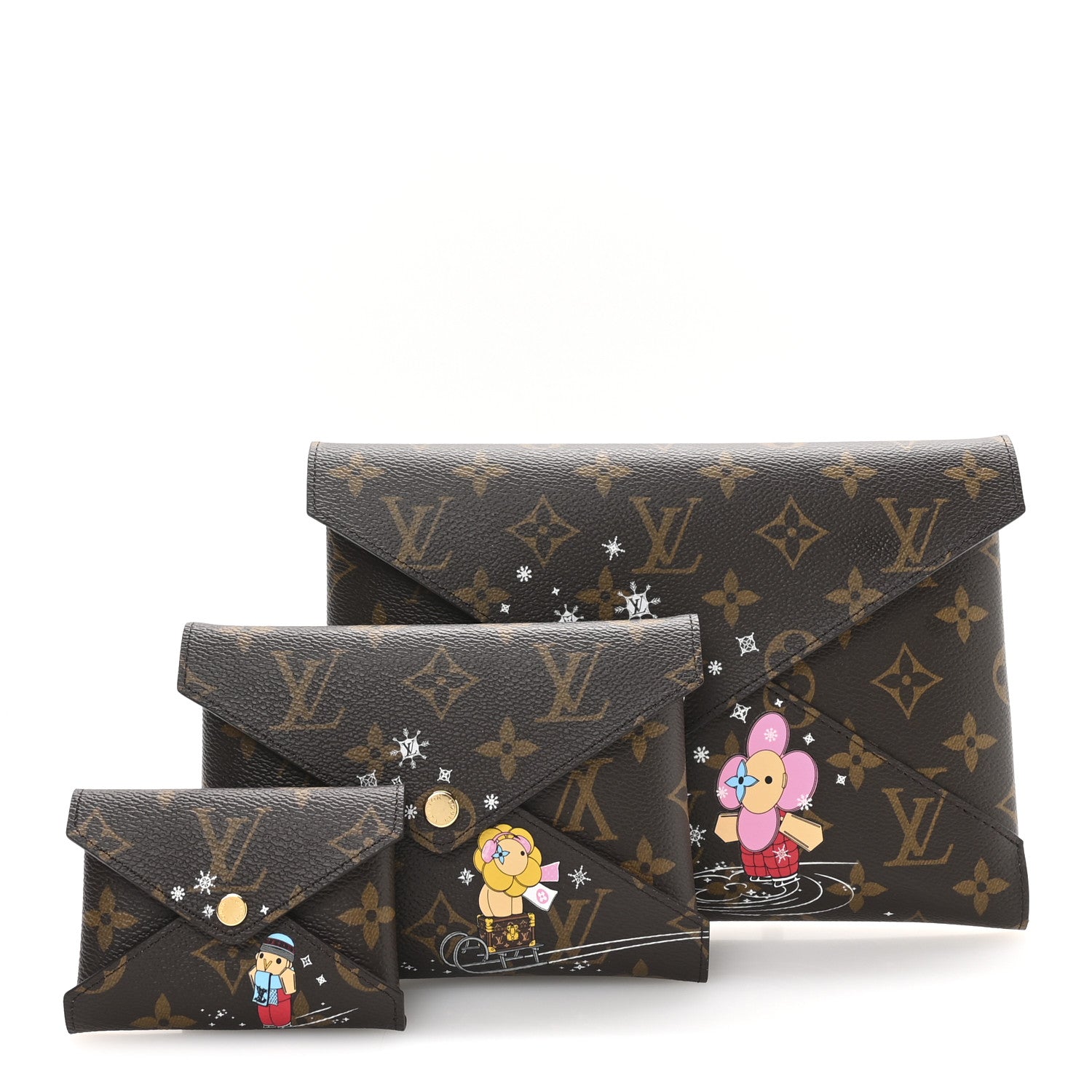 Louis Vuitton Monogram 2023 Christmas Animation Kirigami Pochette Set 1 of 9