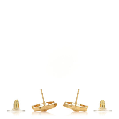 Chanel Metal Crystal CC Marquise Earrings Gold 3 of 4