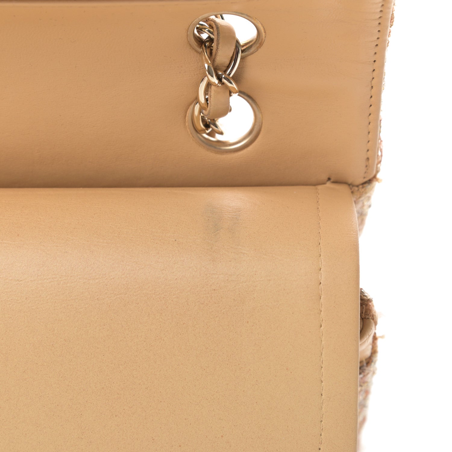 Chanel Tweed Quilted Medium Double Flap Brown Gold 11 of 13
