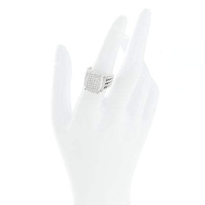 David Yurman Sterling Silver Diamond 16mm Wheaton Ring 54 7 2 of 5