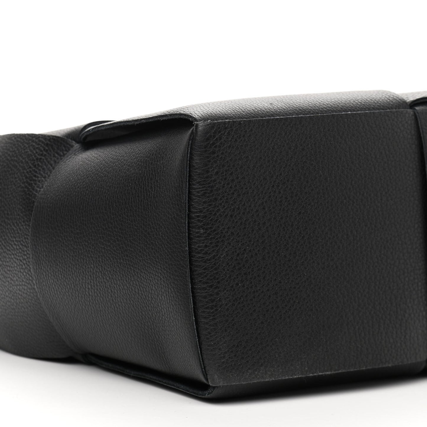 Grained Calfskin Maxi Intrecciato Arco Tote Black