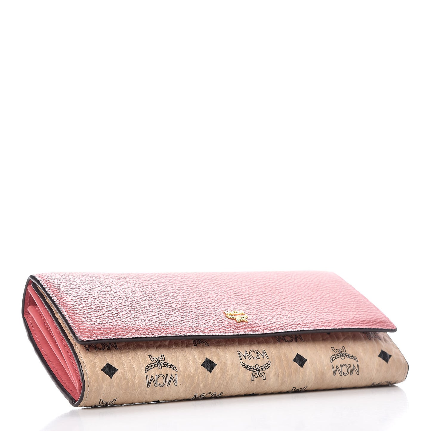 Visetos Grained Calfskin Corina Two Fold Wallet Pink