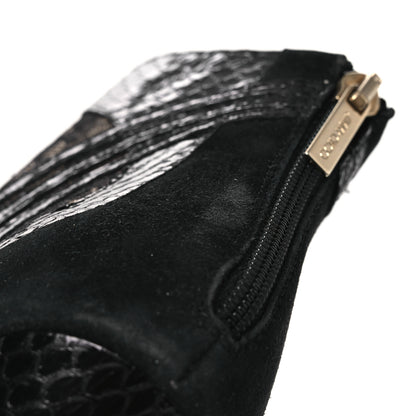 Jimmy Choo Lace Snake Embossed Mesh Ankle Booties 38.5 Black 13 of 13