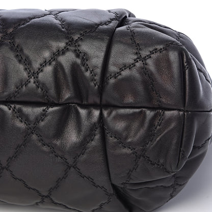 Chanel Calfskin Double Stitch Large Hamptons Shopping Tote Black 9 of 14