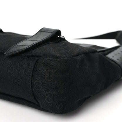 Gucci Monogram Medium Double Buckle Flap Messenger Bag Black 10 of 10