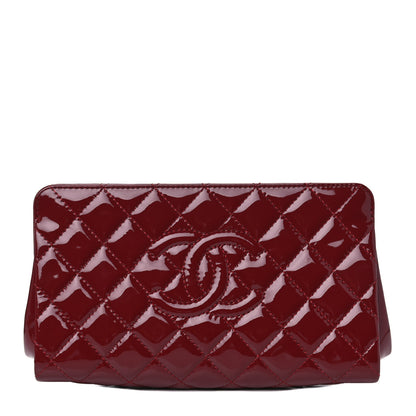 Chanel Patent CC Quilted Timeless Clutch Red 1 of 7