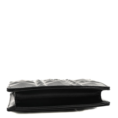 Christian Dior Calfskin Macrocannage Diamond Caro Zipped Pouch With Chain Black 4 of 10