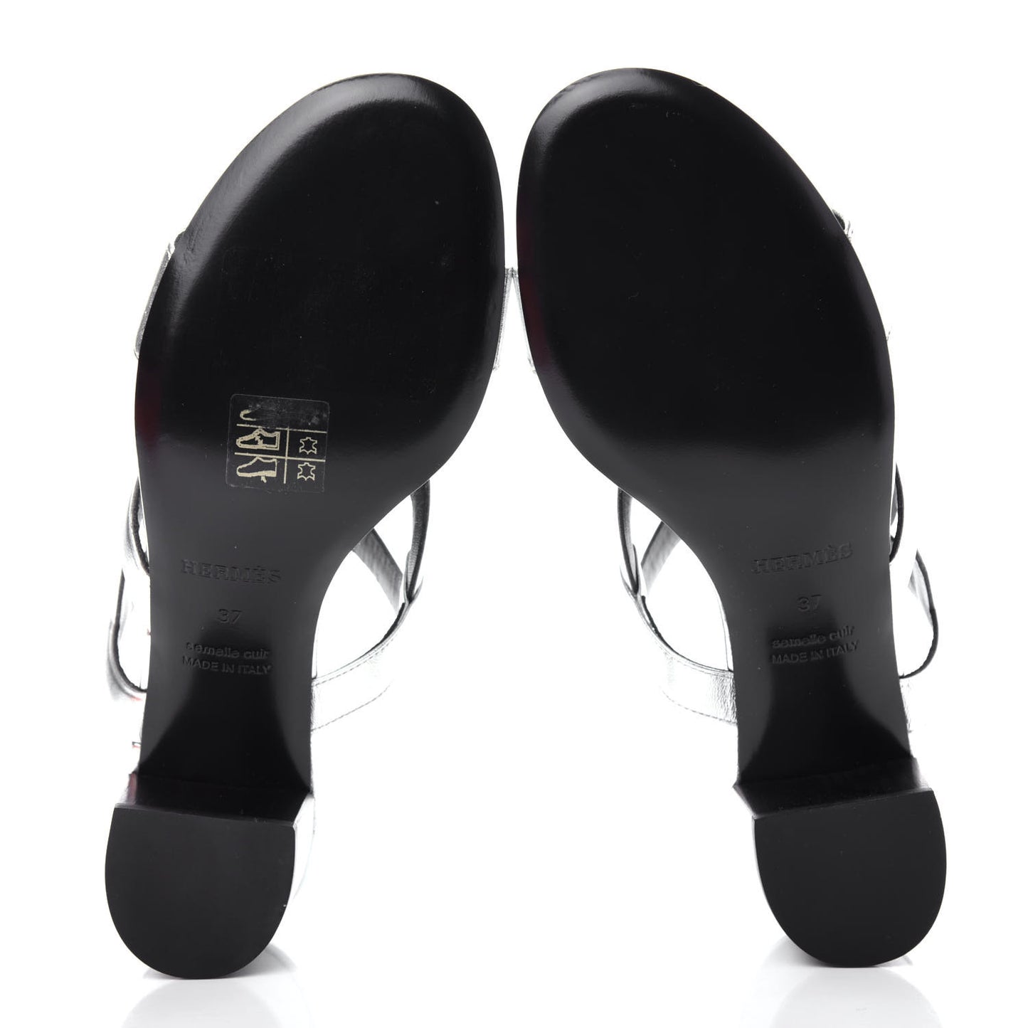 Metallic Nappa Bikini Sandals 37 Argent