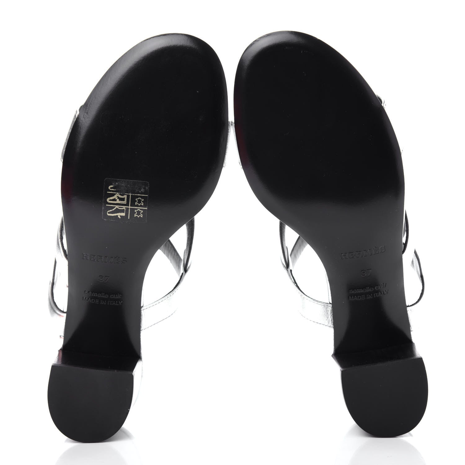 Hermes Metallic Nappa Bikini Sandals 37 Argent 6 of 11