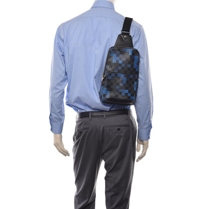 Louis Vuitton Damier Graphite Pixel Avenue Sling Backpack Blue 2 of 12