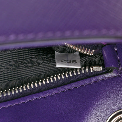 Prada Saffiano Vernice Sound Flap Chain Crossbody Bag Viola 6 of 11