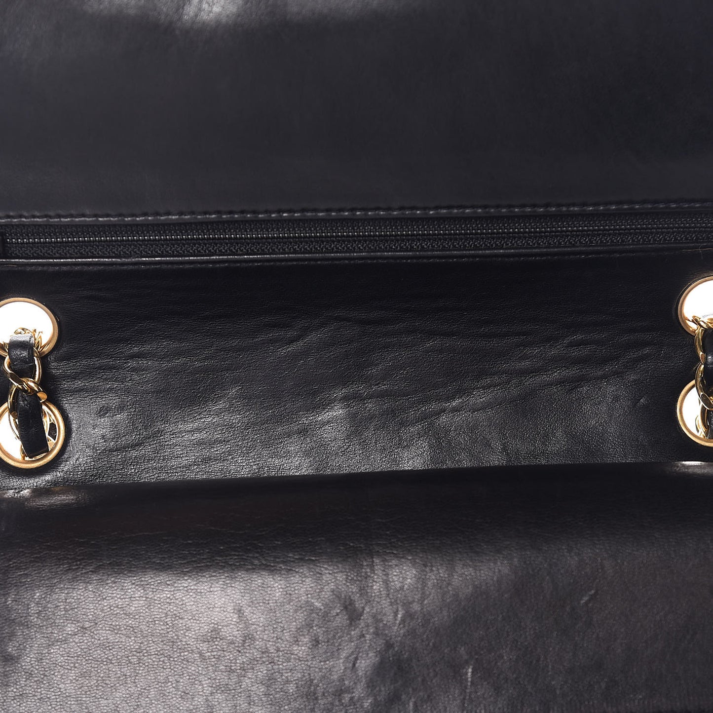 Lambskin Quilted Medium Double Flap Bag Black
