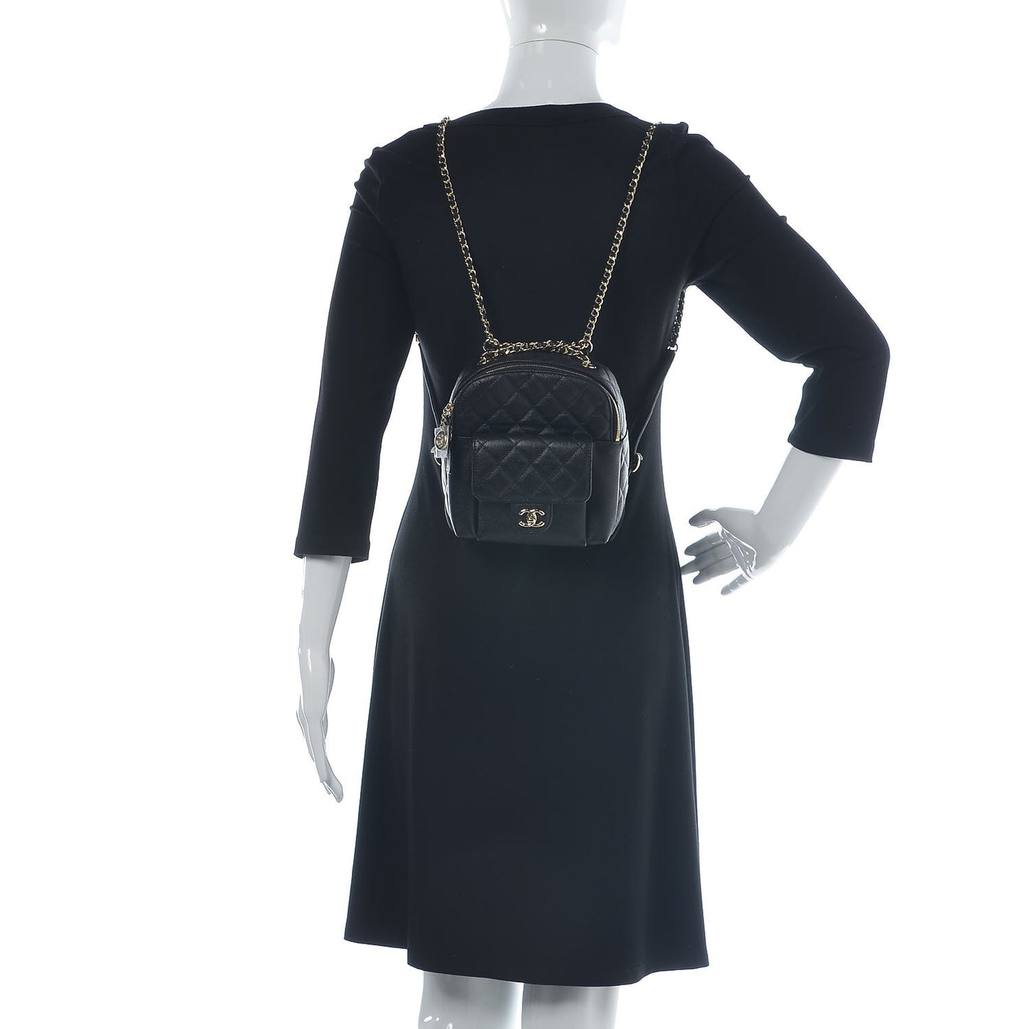 Caviar Quilted Small CC Day Backpack Black