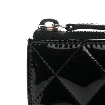 Chanel Patent Quilted Zip Around Wallet Black 9 of 9