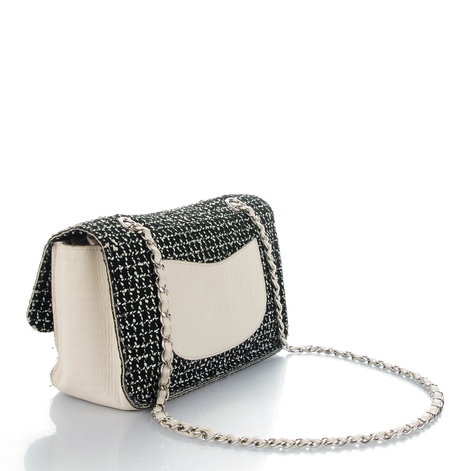 Chanel Tweed Medium Single Flap Black White 3 of 8