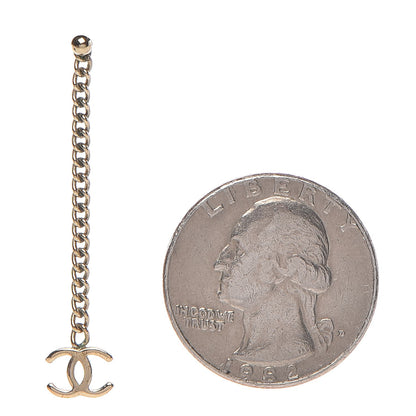Chanel CC Long Drop Earrings Gold 2 of 4