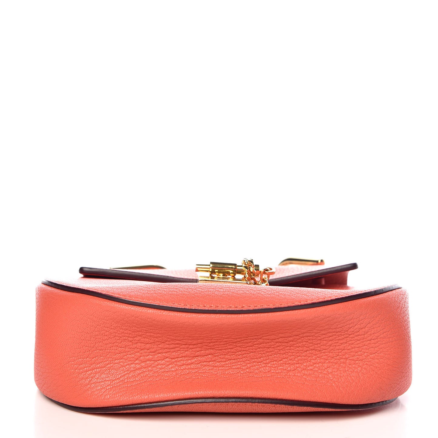 Grained Lambskin Mini Drew Shoulder Bag Orange