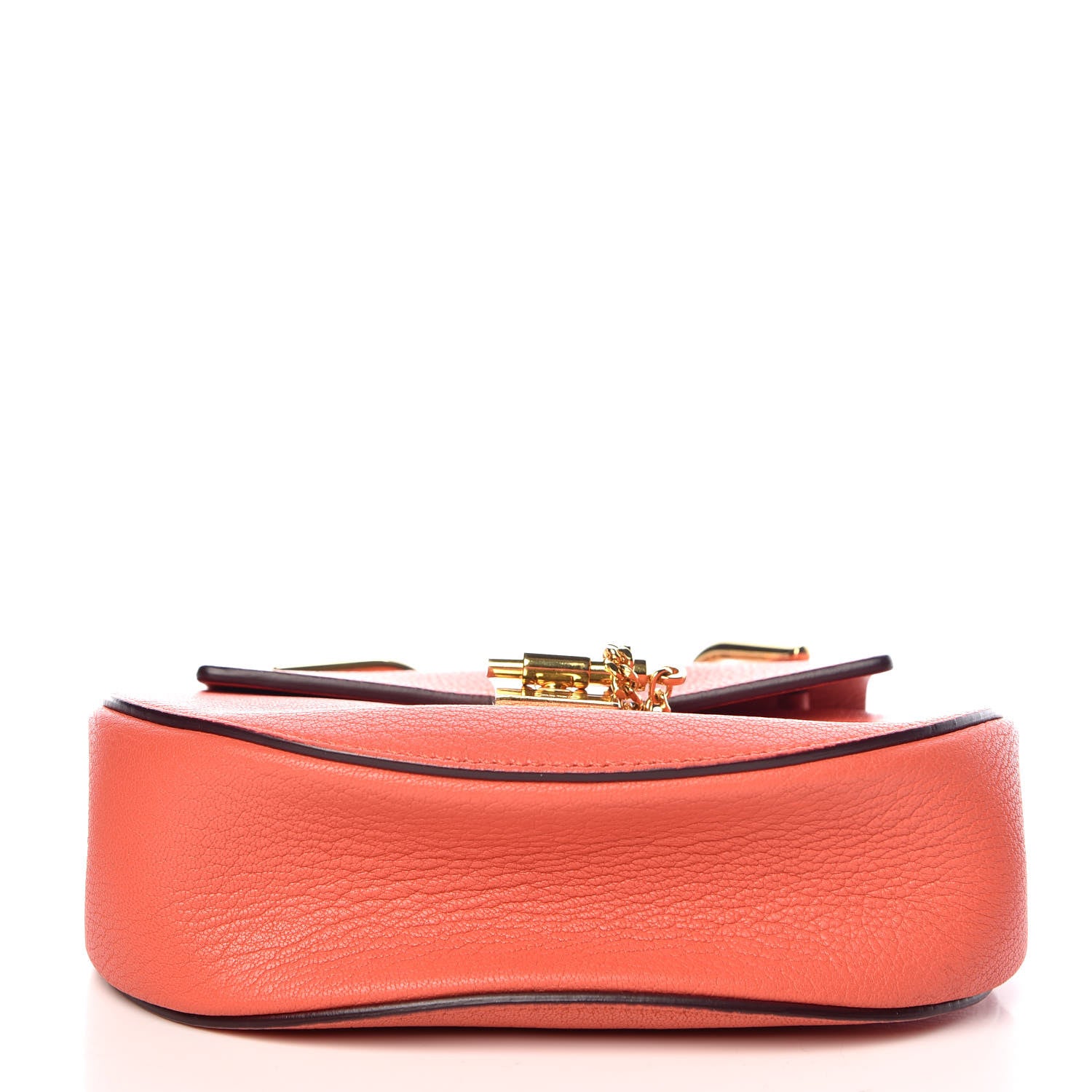 Chloe Grained Lambskin Mini Drew Shoulder Bag Orange 14 of 14