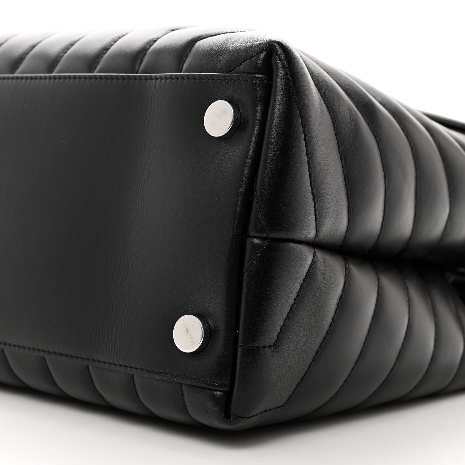 Saint Laurent SAINT LAURENT Calfskin Y Quilted Monogram Large Loulou Chain Satchel Black 11 of 11