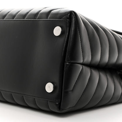 Saint Laurent SAINT LAURENT Calfskin Y Quilted Monogram Large Loulou Chain Satchel Black 11 of 11
