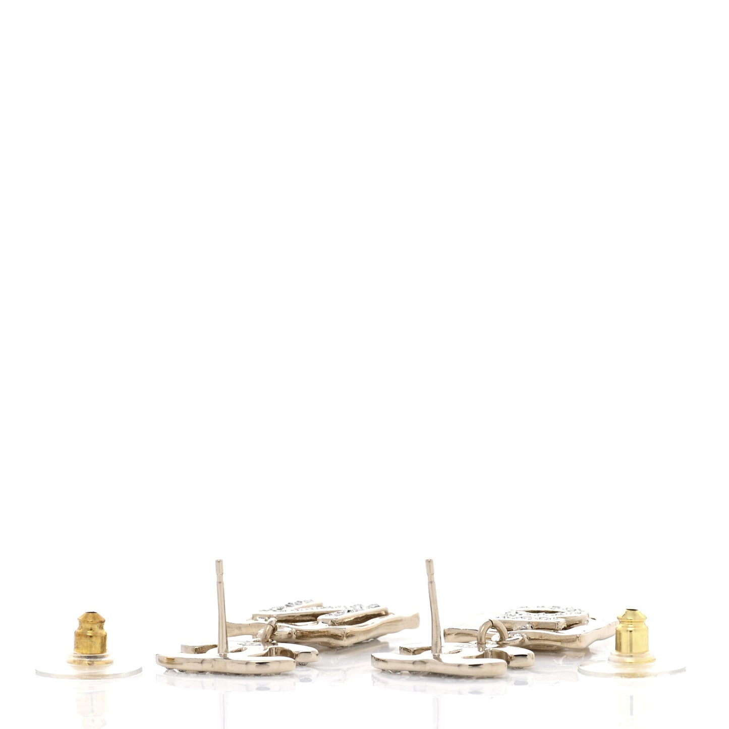 Crystal CC No 5 Drop Earrings Gold