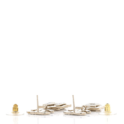 Chanel Crystal CC No 5 Drop Earrings Gold 10 of 10