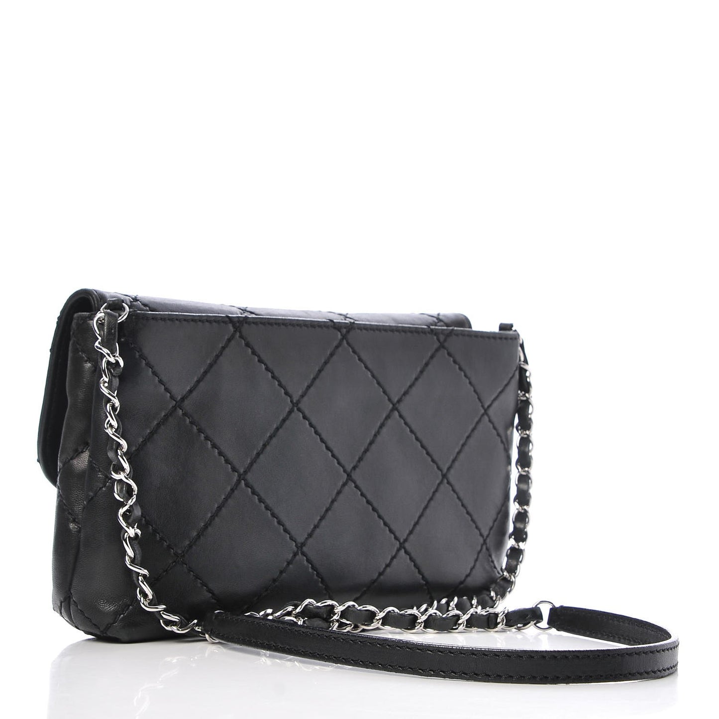 Lambskin Medium Ultimate Stitch Flap Black