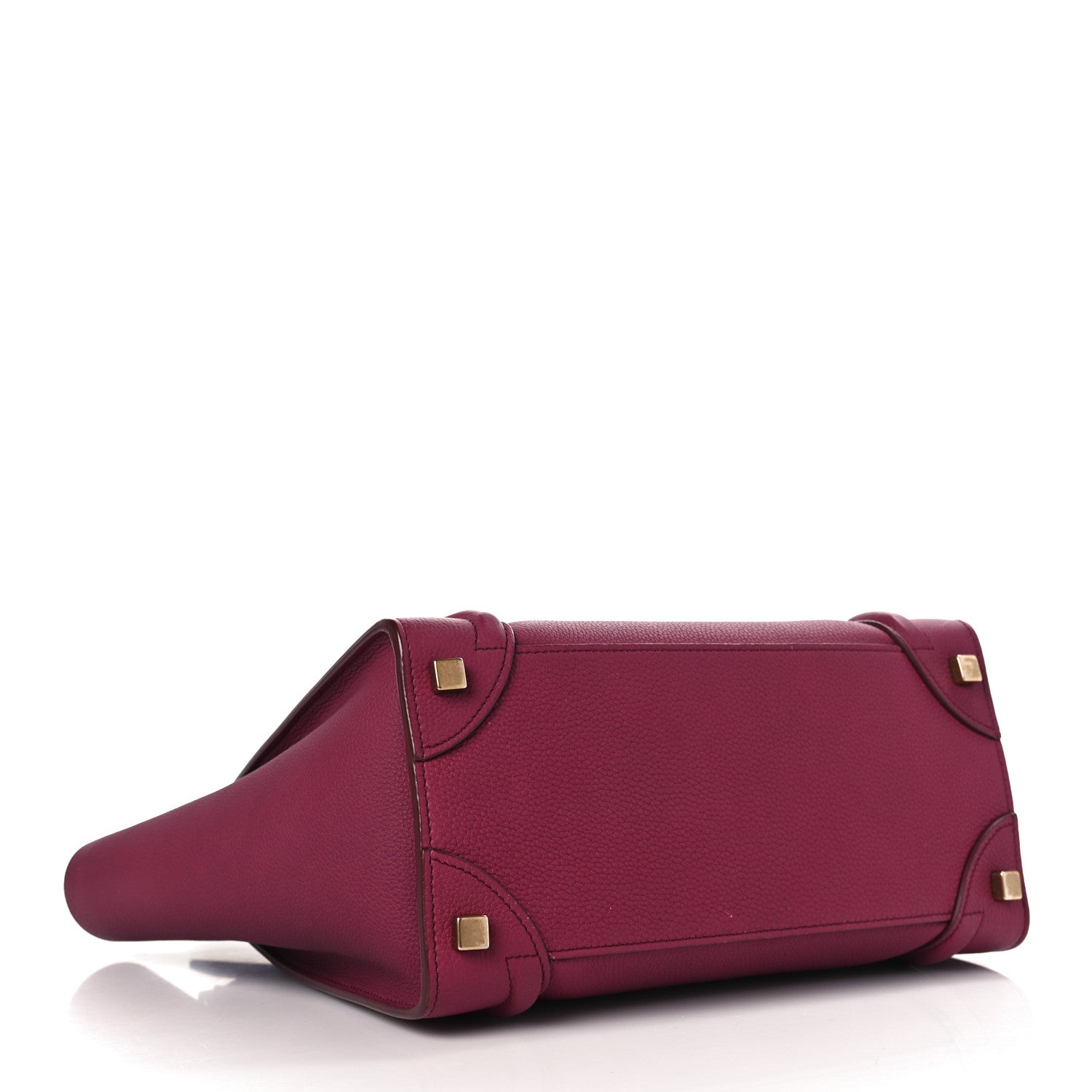 Celine Drummed Calfskin Micro Luggage Plum 4 of 10