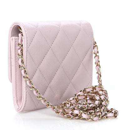 Chanel Caviar Quilted Coco Candy Card Holder On Chain Light Pink 4 of 10