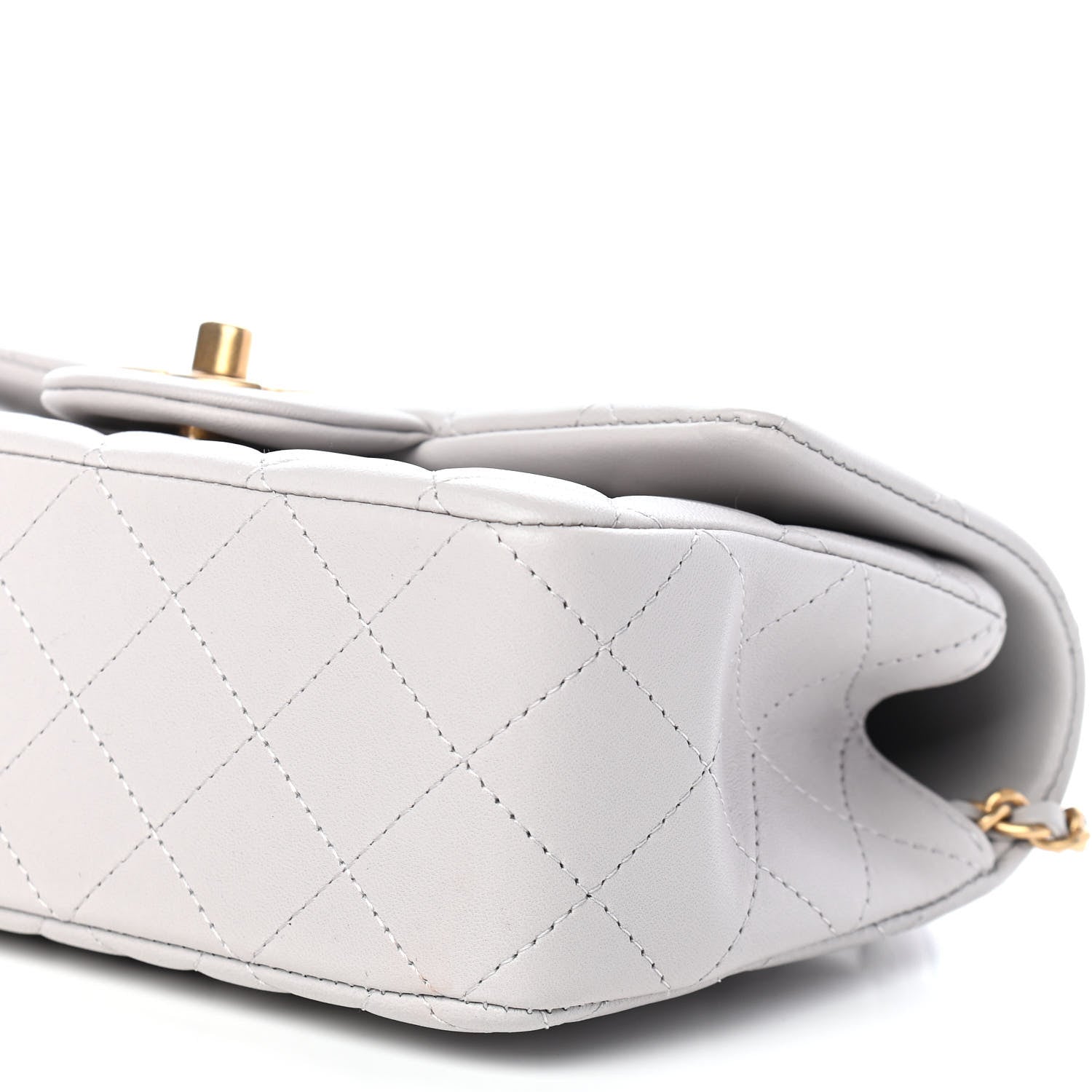 Chanel Lambskin Quilted Mini Top Handle Rectangular Flap Grey 9 of 9