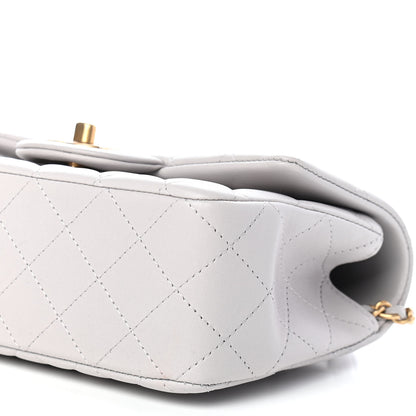 Chanel Lambskin Quilted Mini Top Handle Rectangular Flap Grey 9 of 9