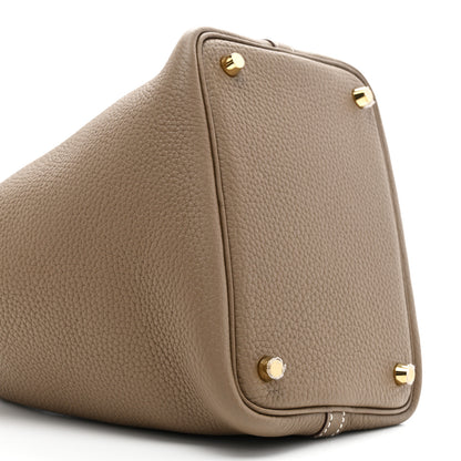 Hermes Taurillon Clemence Picotin Lock 18 PM Etoupe 9 of 11