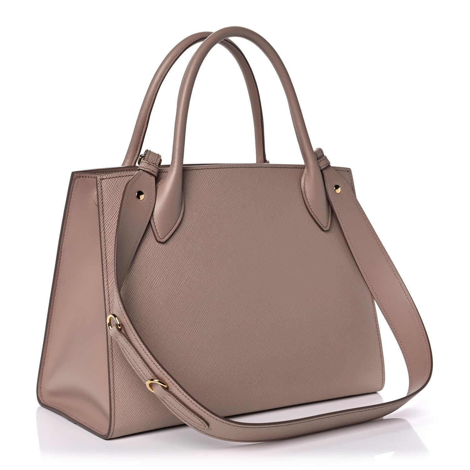 Prada Saffiano Cuir Calfskin Medium Monochrome Top Handle Tote Cipria 3 of 9