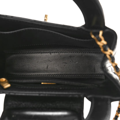 Chanel Shiny Aged Calfskin Quilted Nano Kelly Shopper Black 5 of 16