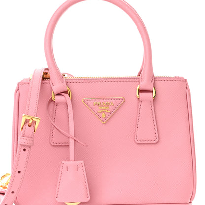 Prada Saffiano Mini Galleria Double Zip Tote Petalo 7 of 9