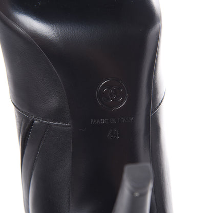 Chanel Lambskin Grosgrain Cap Toe Short Ankle Boots 40 Black 6 of 11