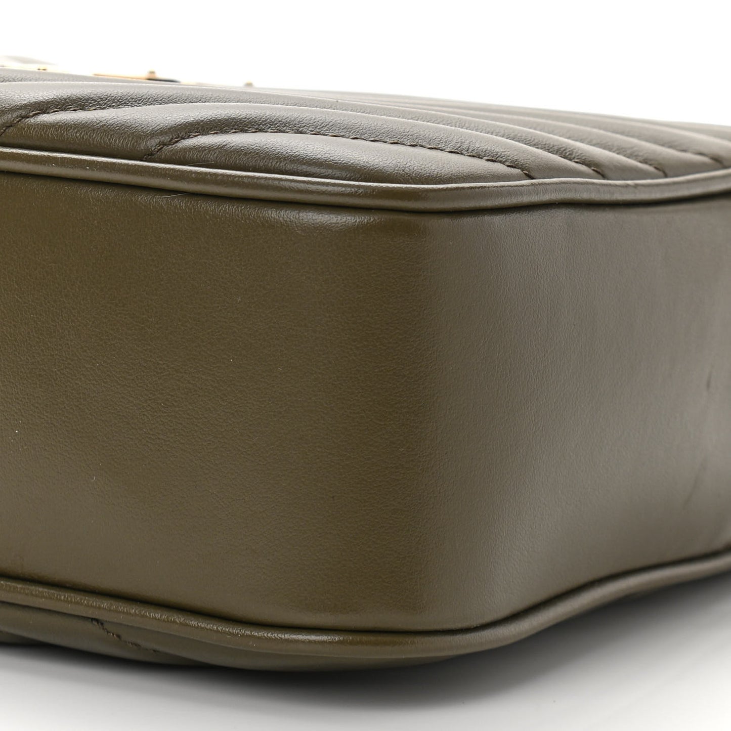 Calfskin Matelasse Monogram Lou Camera Bag Military Olive