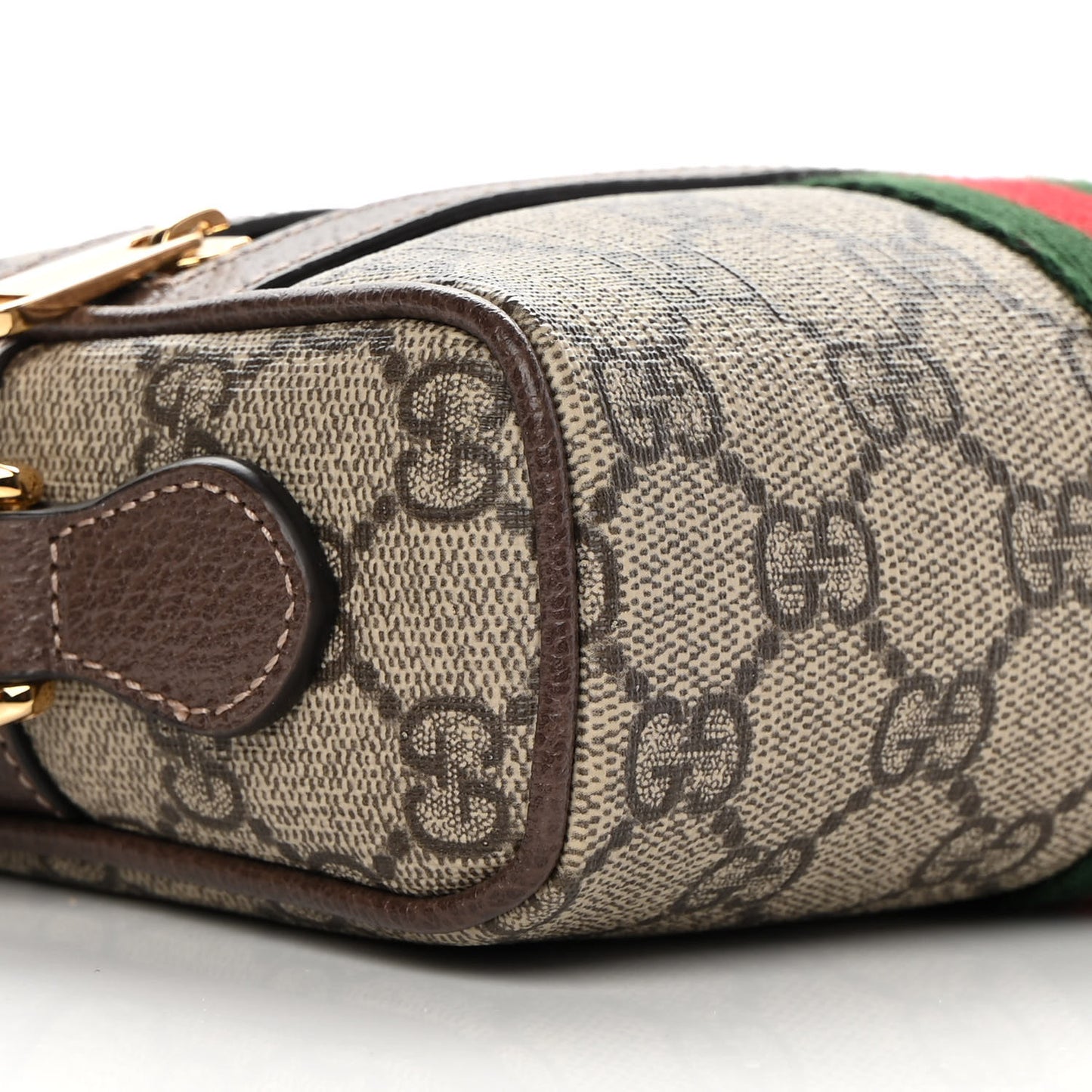 GG Supreme Monogram Web Mini Ophidia Shoulder Bag Brown