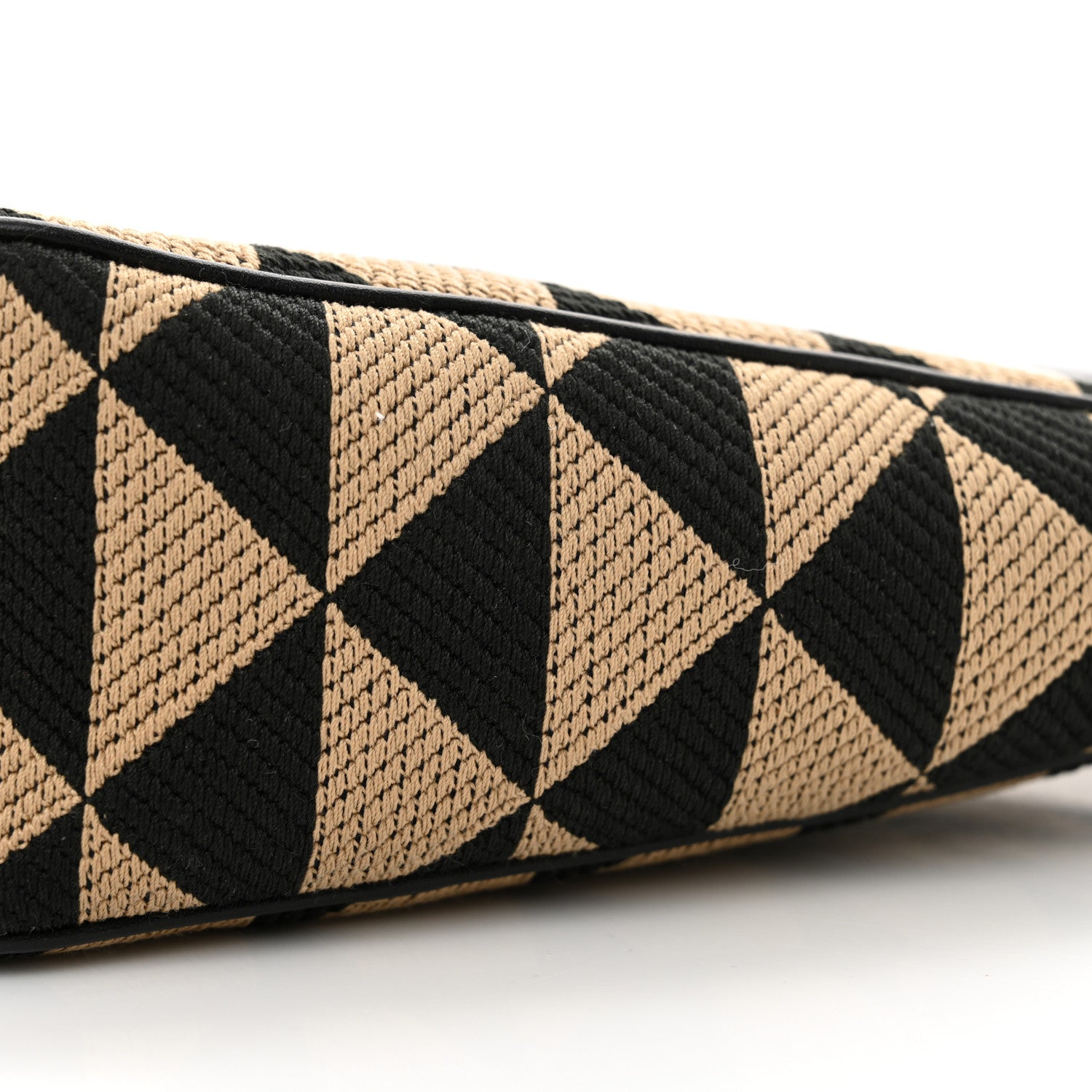 Prada Jacquard Calfskin Triangolo Symbole Embroidered Mini Triangle Double Bag Black Corda 10 of 10